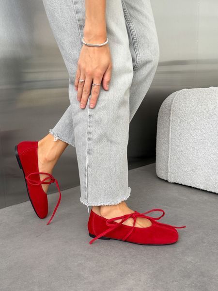 Балетки NikArt з квадратним носиком замшеві червоні gp-983-11112-36 фото
