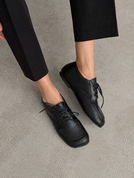 Жіночі туфлі barefoot шкіряні чорні gp-768-11631-37 фото