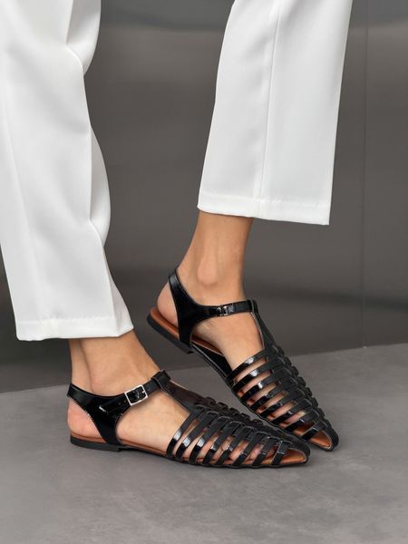 Ексклюзивні босоніжки NikArt лаковані чорні gp-912-11309-40 фото