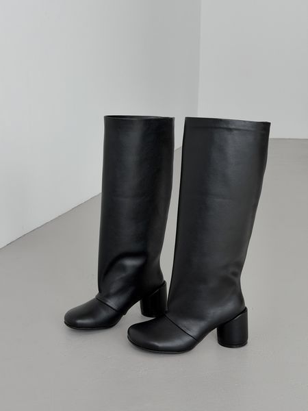 Осінні чоботи barefoot шкіряні чорні gp-1114-11206-40 фото