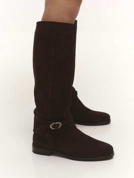 Жіночі чоботи Olli Shoes замшеві коричневі gp-490-11984-41 фото